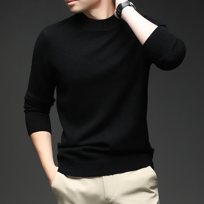 IMAGINEX Men's Merino Wool Semi-High Collar Sweater