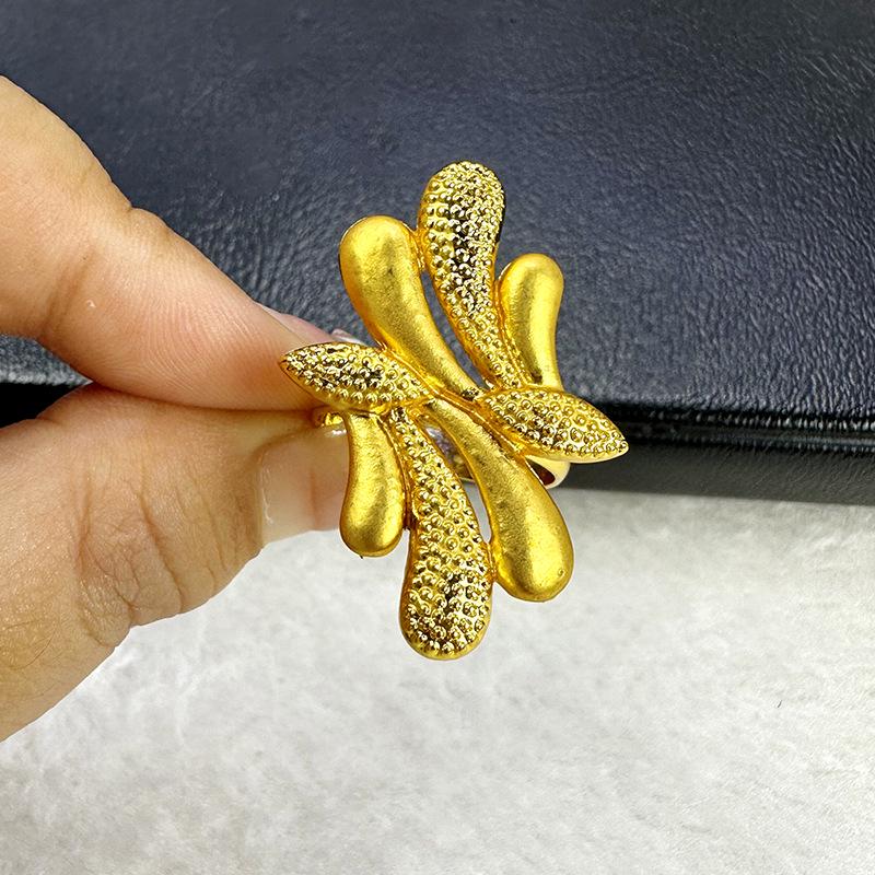 24K Gold-Plated Bridal Jewelry Set: Necklace & Earrings, Middle Eastern Wedding Style, Dubai Four-Piece Set