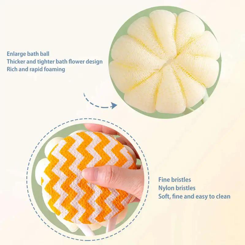 Double-sided Sponge Bath Brush Long Handle Soft Hair Back Body Shower Brushes Exfoliator Skin Massager Cleaning Brush