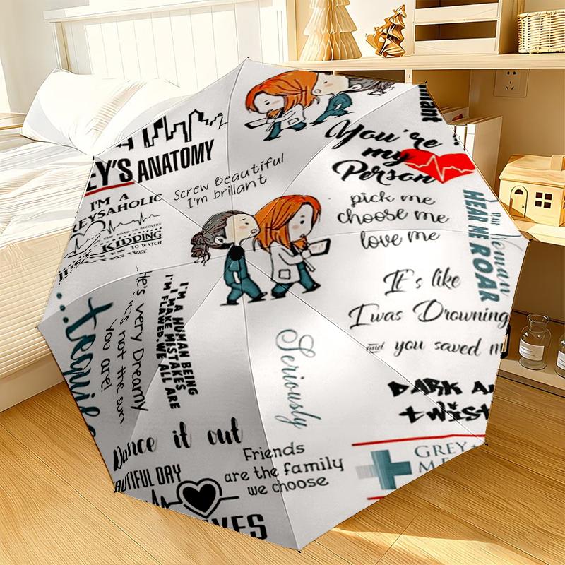 Grey's movie Quotes Umbrella 8-Frame for Travel, camping, Casual Lightweight Portable Umbrella, Essential for every family Holidays Gift