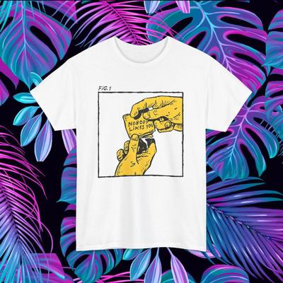 Nobody Likes You T-Shirt Vintage Comic Graphic Tee Dark Humor Funny