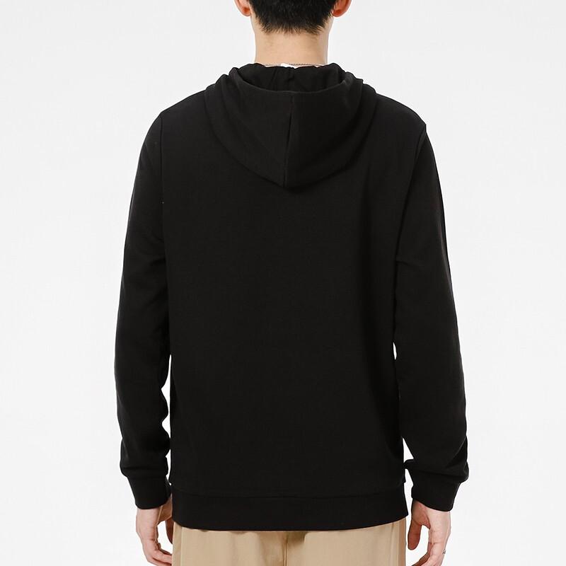 Puma Logo Print Solid Color Sports Hoodie Men Tops Black 532913-01