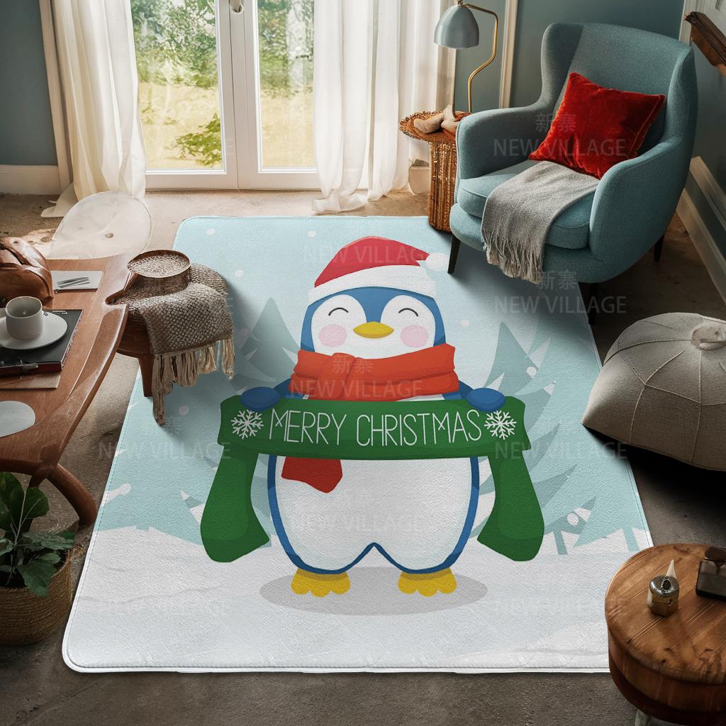 House Entrance Carpet Home Door Mat Living Room Bath Foot Bathroom Non-slip Water Absorption Rugs Bath Merry Christmas Winter