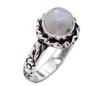 Moonstone Natural Gemstone Antique Silver Plated Ring US Size-6.5 R 668