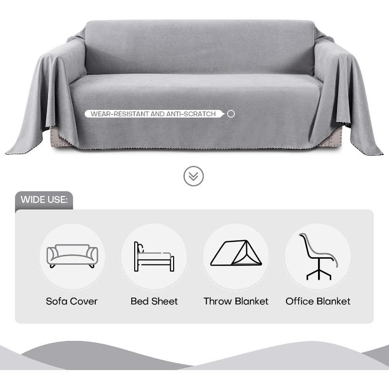 Multipurpose Waterproof Sofa Blanket Solid Color Large Size Anti Scratch Dust Proof Fabric For Couch Chair Living Room Decor
