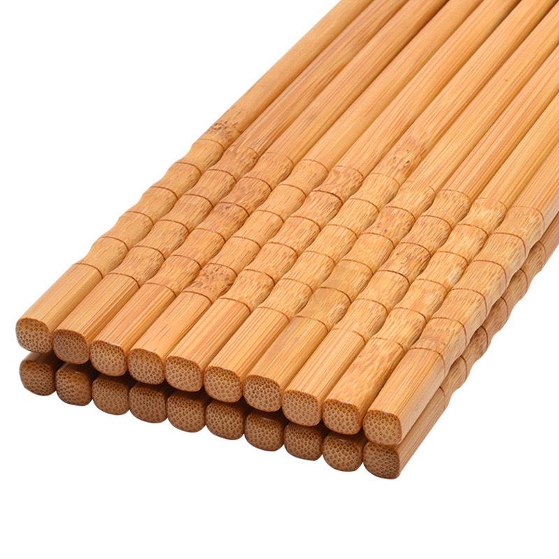 30 Pairs of Wax-Free, Paint-Free, Carbonized Bamboo Chopsticks - Thickened & Elongated for Household & Commercial Use