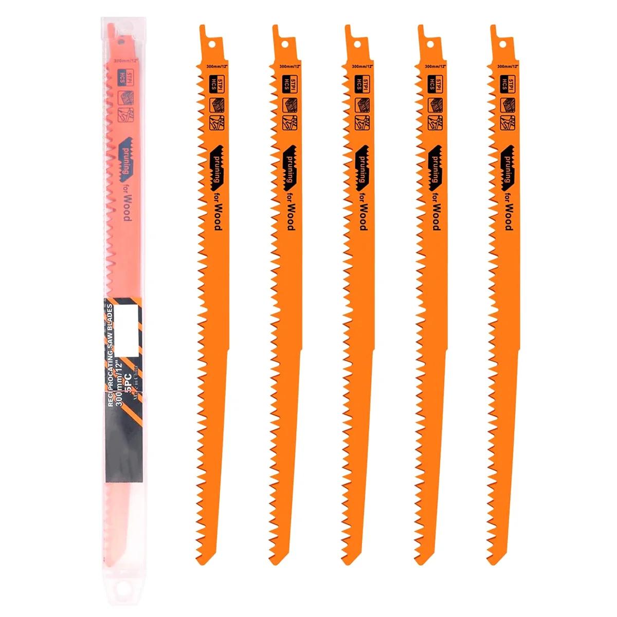 

11,8-дюймовые пилы, набор возвратно-поступательных пил, высокоточная резка, 5 шт., острые пилы из высокоуглеродистой стали, различные полотнища для обрезки белый