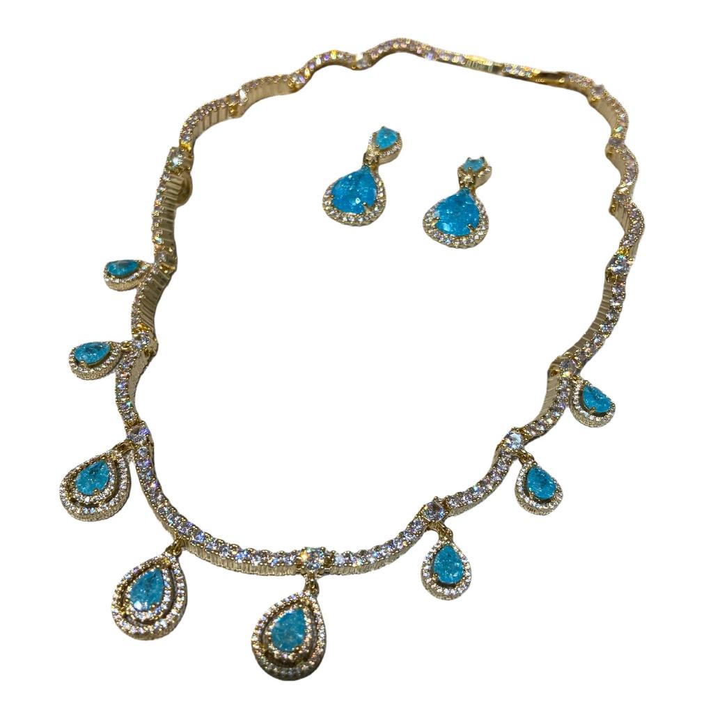 Italian Seiko Simple High-End Ice Flower Zirconium Vintage High Jewelry Set Paraipa Necklace Ear