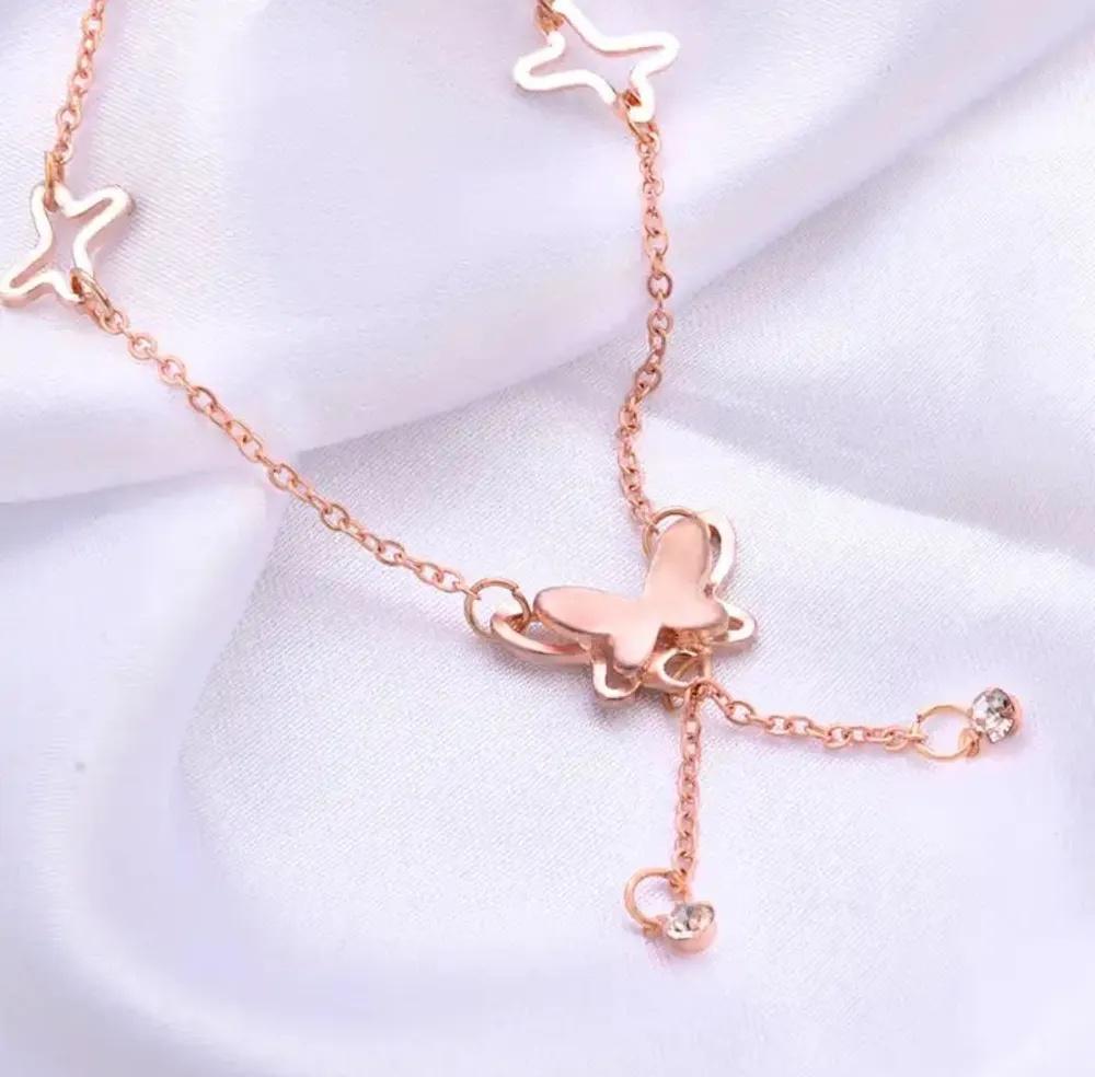 Hollow Butterfly Anklet Adjustable Chain Beach Style Foot Bracelet Lightweight Metal Charm Jewelry for Women Girls Summer Accessories