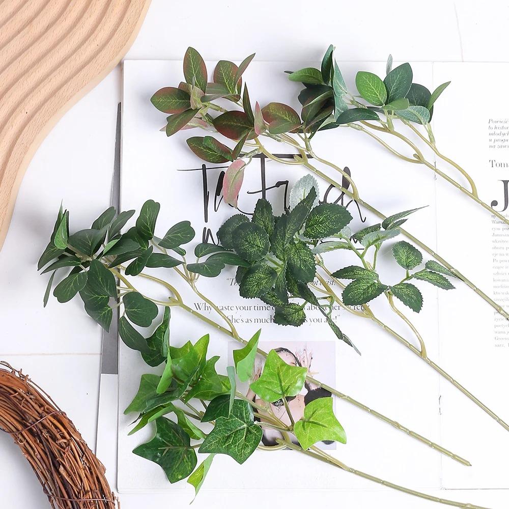 6Pcs Artificial Plant Bouquet Fake Flowers for Home Decor Garden Marriage Wedding Decoration Green Plants Flower Arrangement