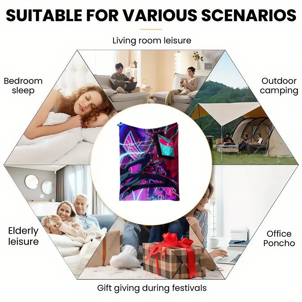 Anime Thin Flannel Blanket for Bedrooms,Living Rooms,Sofas Blankets,Offices,Lunch Breaks,Picnics,blankets Fluffy