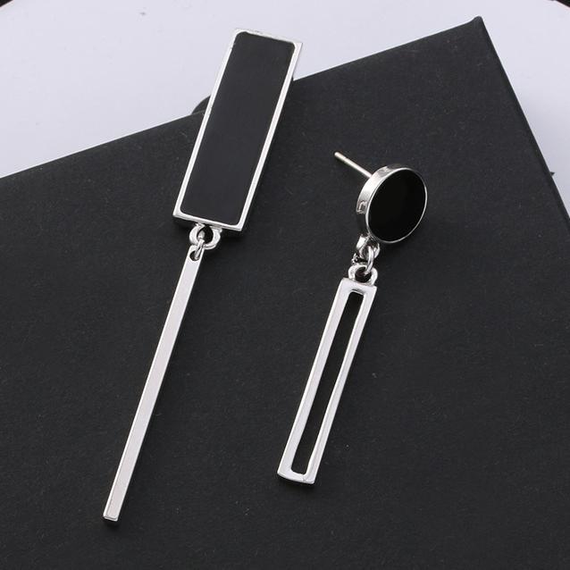 New Geometric Long Asymmetrical Earrings High-end Quality Personalized Earrings Zircon Wholesale And Retail Crystal Earrings медный