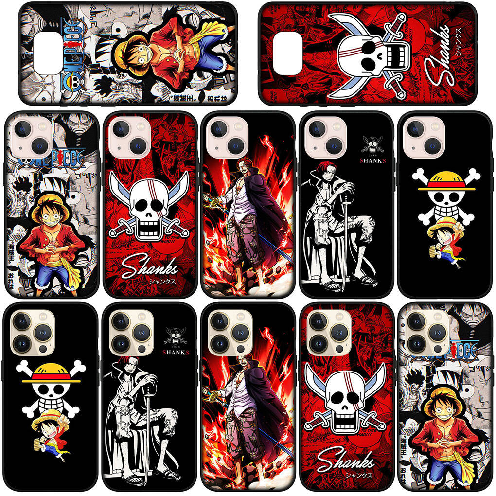 for Samsung Galaxy S25 S24 S23 iPhone 17 16 15 Xiaomi Redmi Note 14 13 12 Plus Pro Max A37 A57 Case Shanks Red Hair Luffy One Piece OPPO Huawei Cover