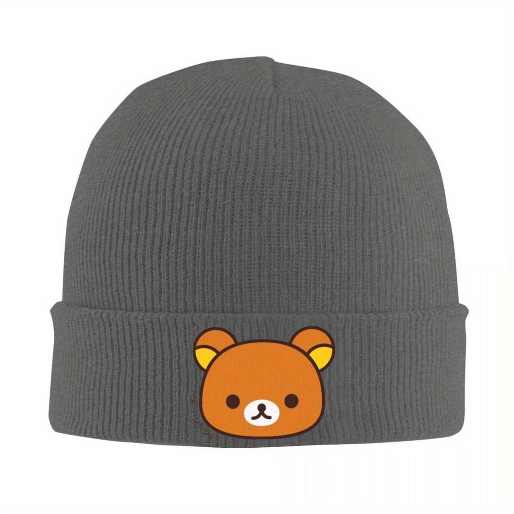 Rilakkuma Korilakkuma Bonnet Hats Beanie Hats Design Knitted Hat Spring Y2K Cool Unisex Adult Hippie Thermal Elastic Cap