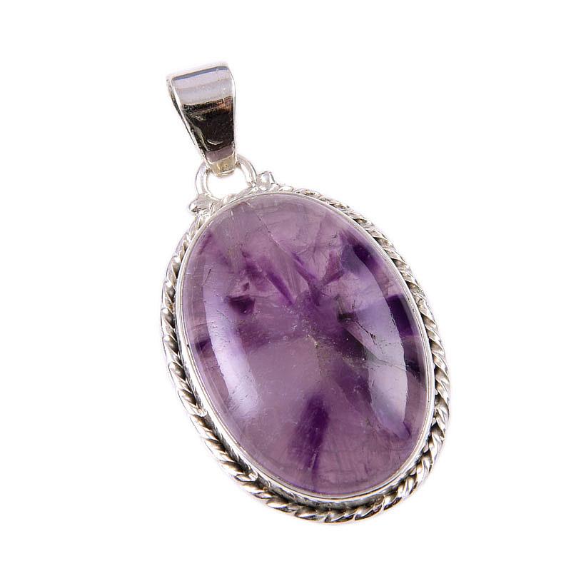 Natural Cacoxenite Gemstone 925 Solid Sterling Silver Jewelry Pendant 1.75" s7E51