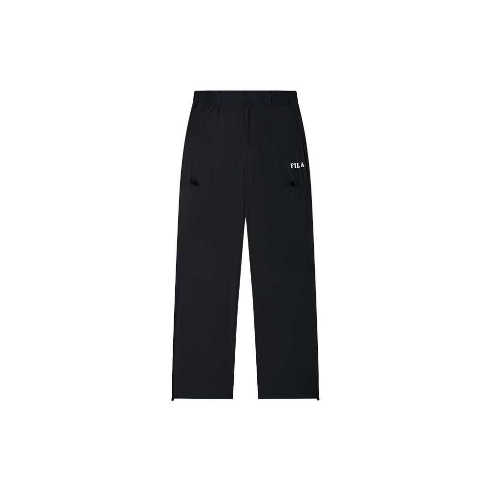 Fila Solid Color Tapered Woven Casual Pants Women Bottoms Black F51W429801F-BK