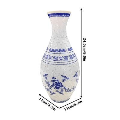 3D Puzzle Vase DIY Montage Blau und Weiß Porzellan Design Kunststoff Home Dekoration und Blumenarrangement Kinder Spielzeug Geschenke
