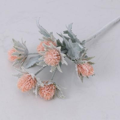 5 Stück Künstliche Blumen Künstliches Beflocktes Eryngium Plastik Kunstpflanzen Heim Hochzeit Büro Schlafzimmer Wohnzimmer Couchtisch Dekoration