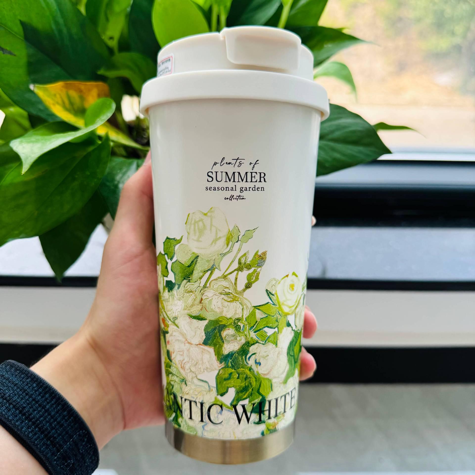 

Кружка-термос из нержавеющей стали «Ландыш» - Женская кружка для кофе и воды с двойными стенками, Дизайн с высококачественной печатью 500ml