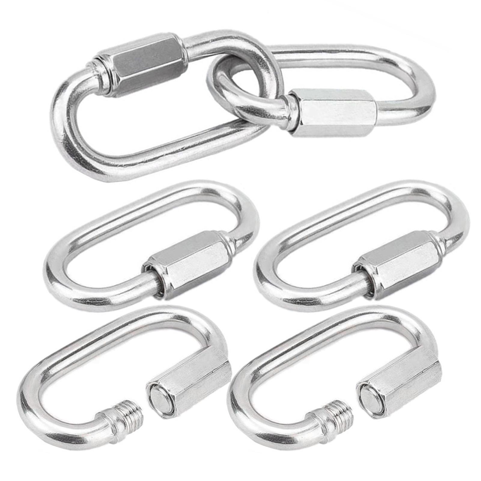 

6pcs Heavy Duty Carabiner Snap Hooks Zinc Plated Quick Link Clips for Outdoor Camping Hiking Backpack Accessories