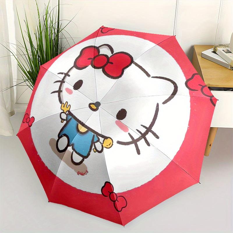 

1pc Hello Kitty Illustration Umbrella with Plastic Handle,Suitable for All Seasons Home Travel Outdoor UmbrellaSanlio516