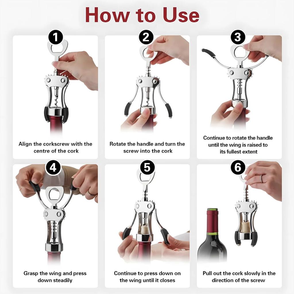 Red Wine Bottle Opener Household Multi-function Wine Starter Stainless Steel Wine Beer Bottle Starter Wine Opener Household Supp