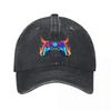 Flaming Neon Gaming Controller Baseball Cap Vintage Distressed Washed Gamepad Funny Sun Cap Men Women Outdoor All Seasons Hats