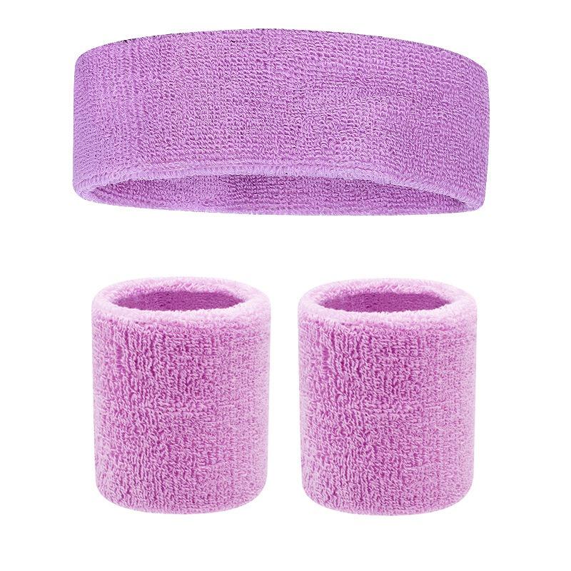 Exercise and fitness cycling basketball badminton breathable and sweat-absorbent headband hand protection wrist protection headband set