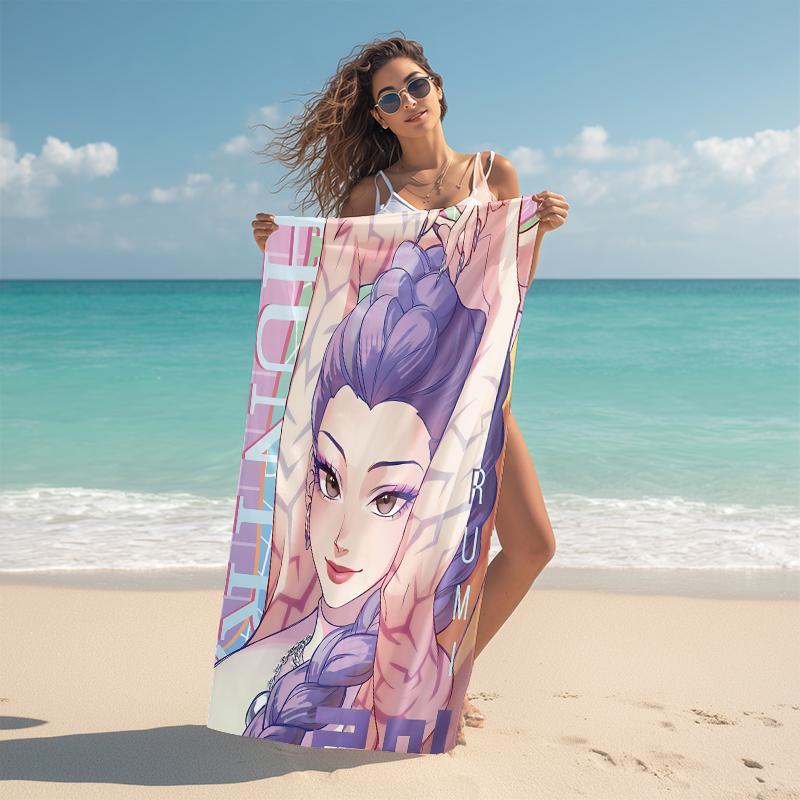 1Pc Purple Hair Hunter Beach Towel Microfiber Beach Towel Thin Absorbent For Beach Swimming Yoga Bath Sports 0917206