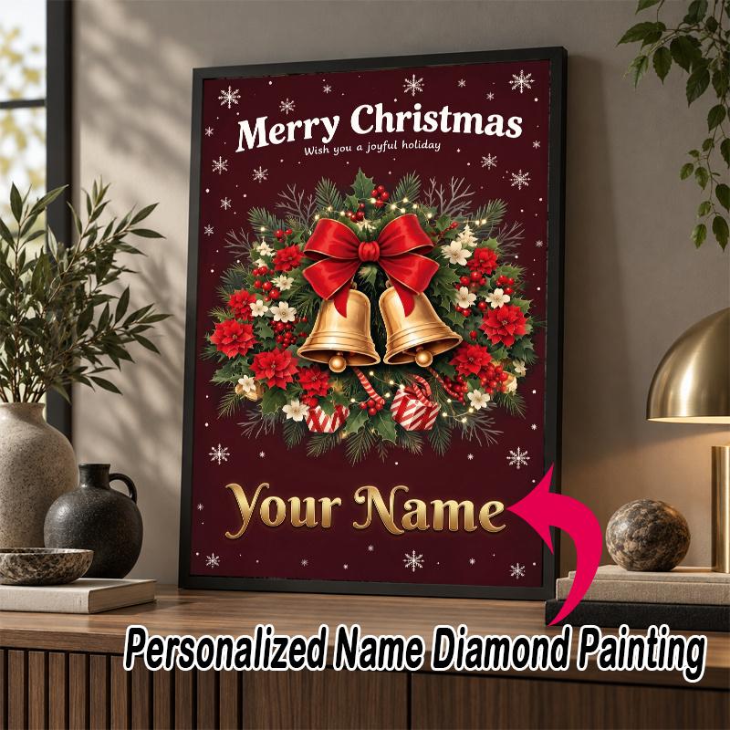 Custom Name Christmas 5D Diamond Painting Personalized Full Drill Diamond Art Kit Gift