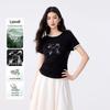 FivePlus Faux Two-piece Bow Print Slim-fit T-shirt