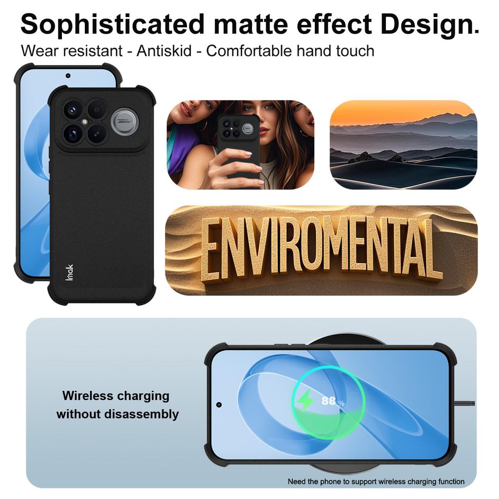 IMAK Pro Xiaomi Poco F8 Ultra/Redmi K90 Pro Max 5G Pouzdro TPU Kryt na telefon Airbag Nárazuvzdorná ochrana