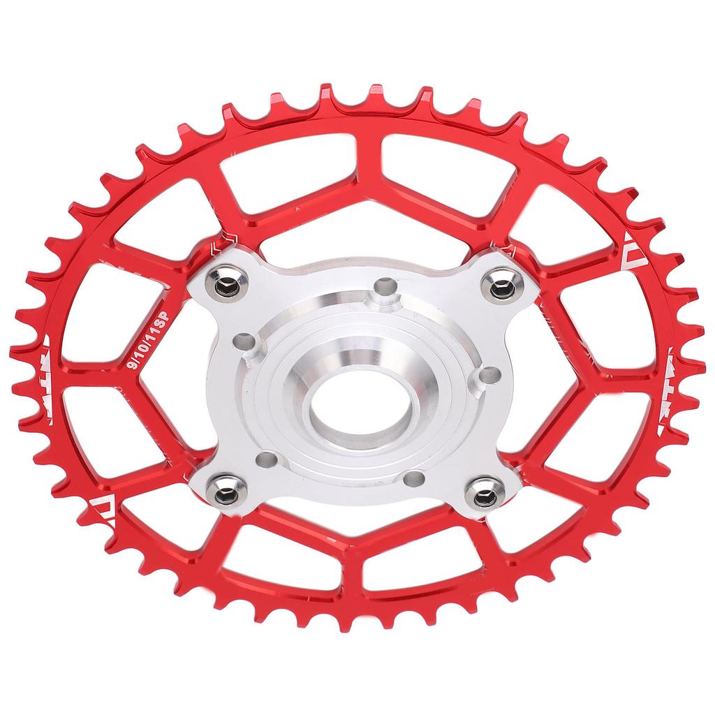 Aluminum Alloy 46T 104 BCD Chainring and Adapter Replacement for Tongsheng Mid Drive Motor Red