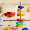 Baby Rotating Rainbow Tower Montessori Baby Stacking Puzzle Toys Safety Early Educational Toy Safety Colored Children's Toys