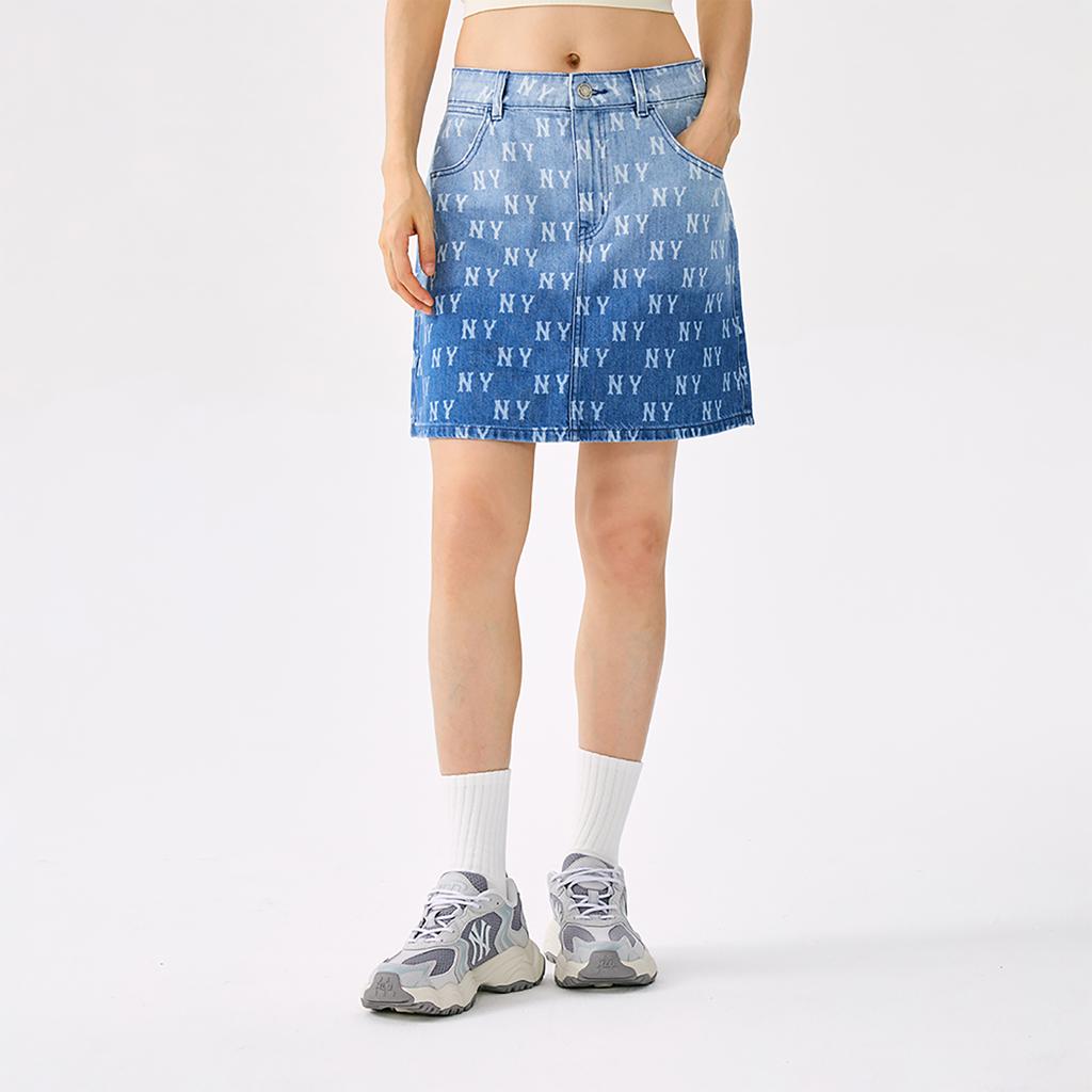 New MLB New York Yankees Breathable Lightweight Height Increasing Low Top Chunky Sneakers Unisex Dark Gray 3ASHC055N-50GRS