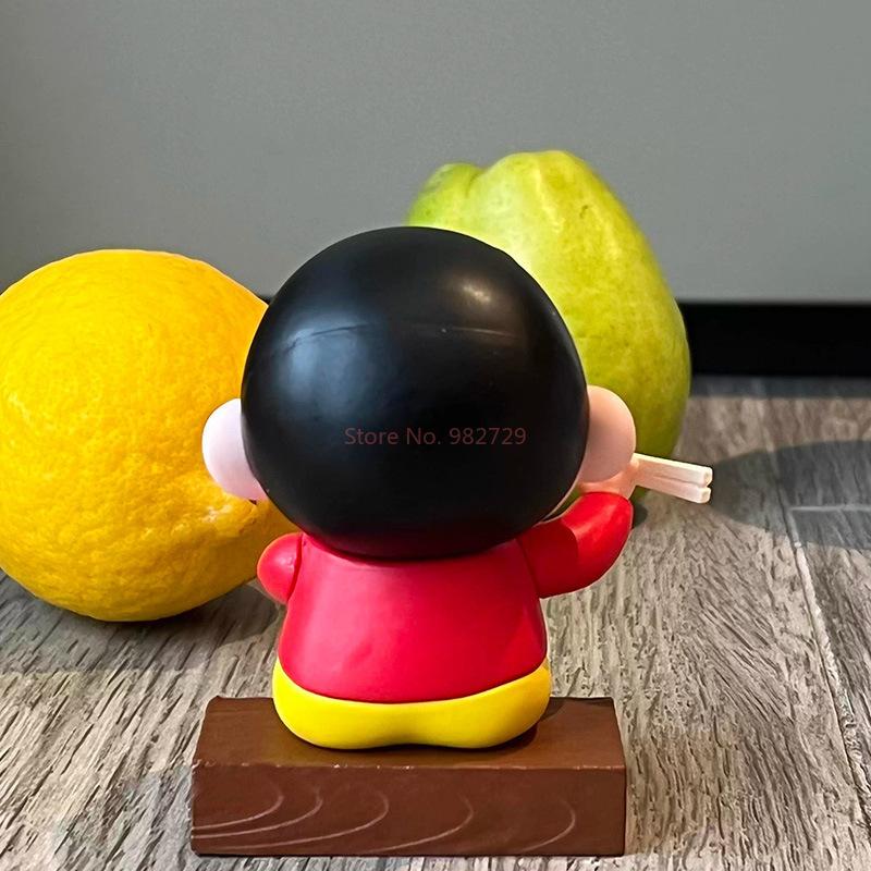 Cartoon 8cm Crayon Shin Chan Eating Potato Figurine Cute Desktop Ornament Home Decoration Birthday Gift Tabletop Display