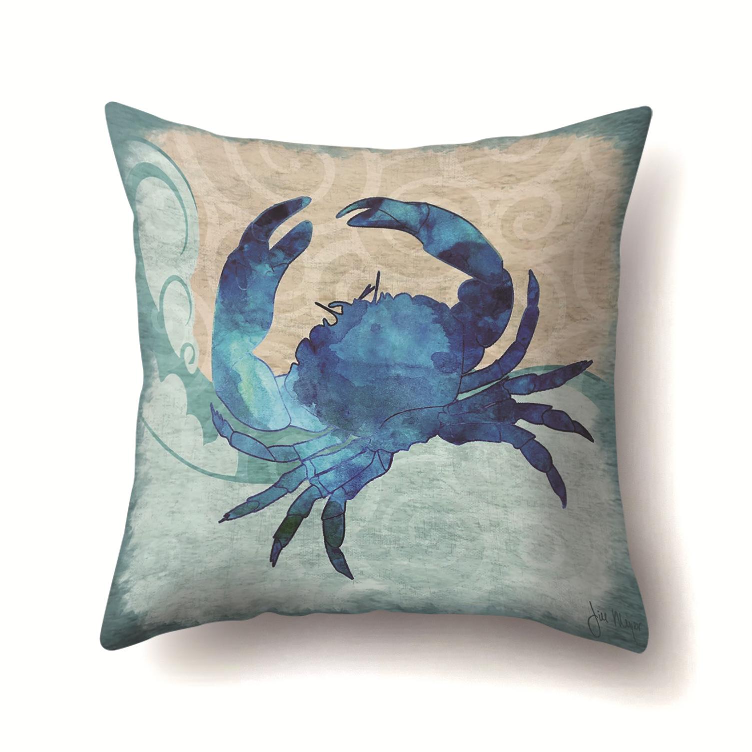 

New European-style Polyester Pillow Case Marine Life Pillow Fashionable Simple Home 45 * 45 without pillow core