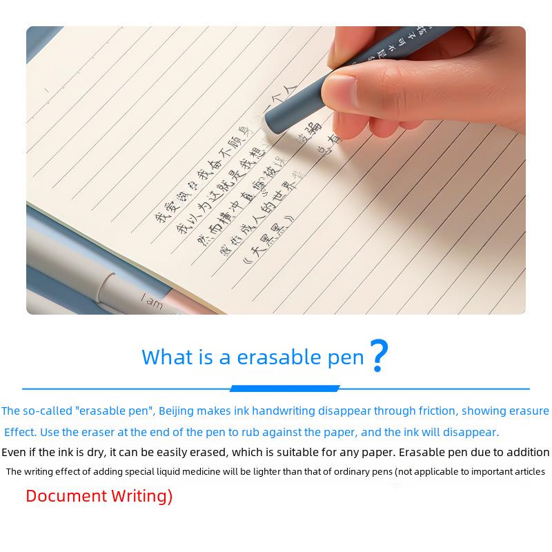 Erasable Gel Pen for Grades 3-5 - Crystal Blue Magic, Heat-Erasable, Easy To Wipe Clean