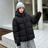Winter New Women's Hooded Puffer Jacket, Korean Style Simple Versatile Cropped Bread Coat Thicken Cotton Parka Outwear