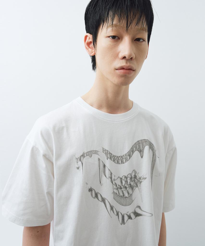 BIG UNION Melting Logo Graphic T-Shirt (White)