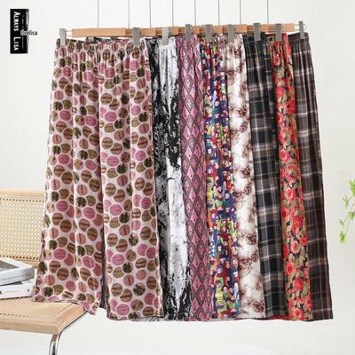 Women's Loungewear: Cotton Silk Loose Wide-Leg Pajamas - Summer Casual Trousers, Wearable Outdoors