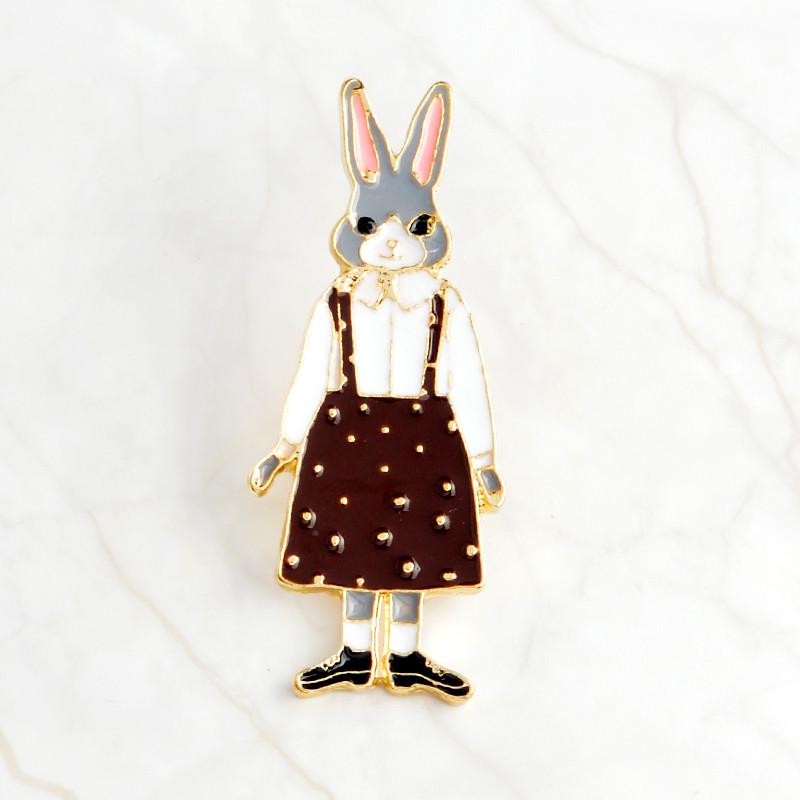 QIHE JEWELRY Pins and Brooches Rabbit/Fox/Cat Couple Enamel Pin Badges Hat Backpack Accessories Lovers Jewelry Gift for
