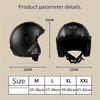 Vintage Harley Motorcycle Helmet 555-Coffee Leather Face Mask Sunglasses All-Seasons Cruising Motorbike Three-Quarter Helmet