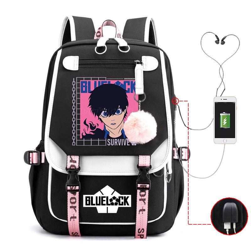 Anime Peripheral Teen Trend Backpack Multifunctional Usb Casual Student School Bag
