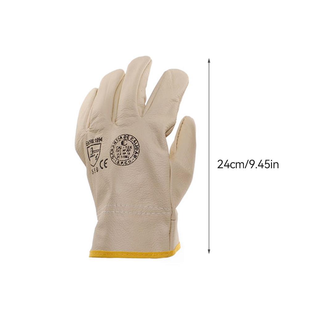 1Pair Cowhide Electric Welding Protective Gloves Wear-Resistant Anti-Scald Industrial Protective Gloves