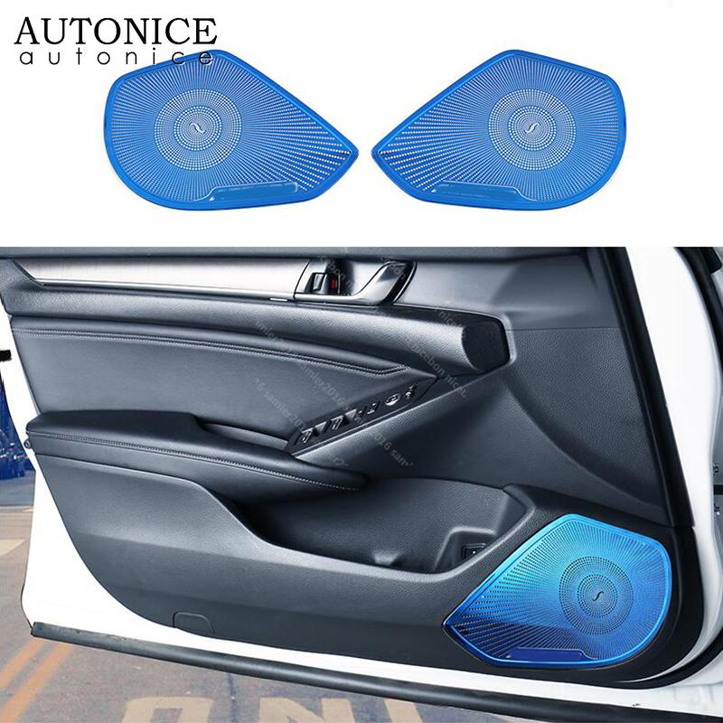 2pcs Stainless Steel Door Stereo Speaker Panel Cover Trim Fit for Honda Accord 2018