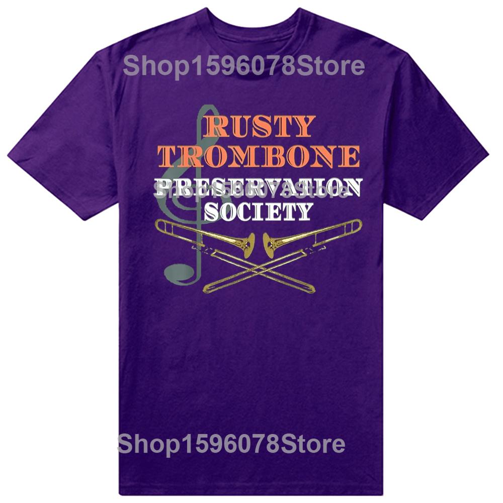 

Funny Trombone Player Graphic T Shirts Men Women Pure Cotton Humor Streetwear Tee Shirt Short Sleeve Unisex Loose Clothing XL