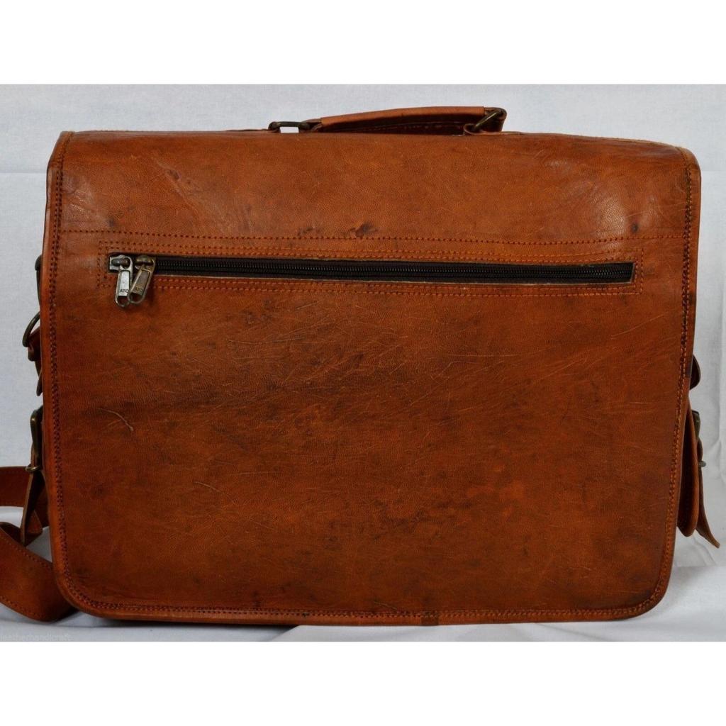 Vintage Genuine Leather Satchel Shoulder Bag Messenger Laptop Briefcase for Men