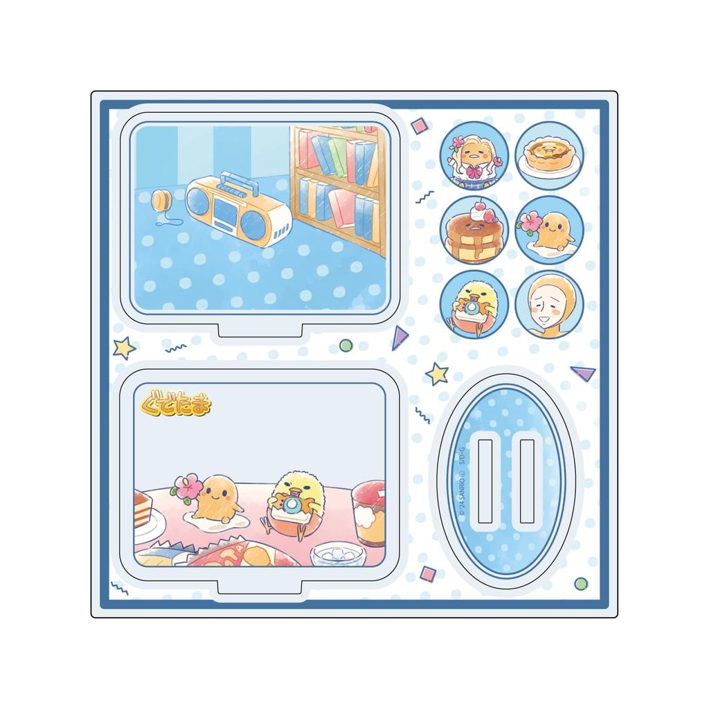 Gudetama 06 Gyudechama X Shakipiyo [Graph Art Illustration] Acrylic Stand Plate