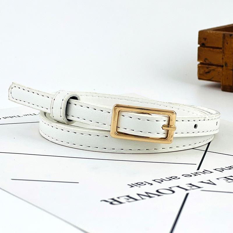 Pu Minimalist Leather Waist Belt For Women With Rectangular Buckle Design